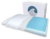 Bluewave Bedding Super Slim CarbonBlue Max Cool Gel Memory Foam Pillow for Stomach and Back Sleepers - Thin, Flat Design with Advanced Cooling (3.25-Inch Height, Standard Size)