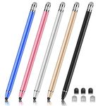 Stylus Pens for Touch Screens (5 Pcs), CPKEON Capacitive Stylus 2 in 1 Precision Stylus Pens with 6 Extra Replaceable Tips for iPad iPhone Tablets Samsung Galaxy All Universal Touch Screen Devices