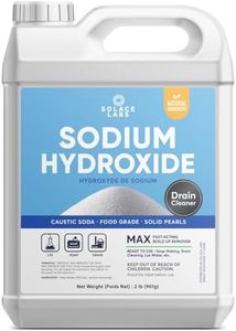 Drain Clean: Sodium Hydroxide by Solace Labs, Concentrated, Food Grade | Caustic Soda, Lye | All Purpose Soap Making, Cleaner, Drain Cleaner | Fine Granules (2lb (907g))