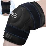 REVIX 20'' XXXL Ice Pack for Knees Reusable, Knee Wrap with Cold Compression Arthritis, Meniscus Tear and ACL, Therapy Gel Replacement Surgery, Swelling, Bruises, Black