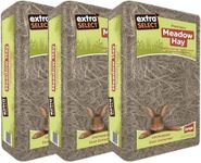 Extra Select Premium Meadow Hay for Small Animals - UK Sourced ideal Rabbit Food, Hay for Guinea Pigs, Hedgehogs, etc. - 2kg (Pack of 3, Total 6kg)