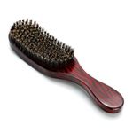 Haosie Boar Hair Brush, Boar Wave Brush, Wood Handle Soft Bristles Brush, Hair Brush For Men and Women Fine Thin Hair