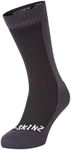 SEALSKINZ Unisex Waterproof Cold Weather Mid Length Sock, Black/Grey, Large