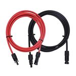 Renogy 10AWG Solar Extension Cable 10FT，MC4 ,10 awg wire with 2 Pair of Panel Connectors（One Pair 10 Feet Red & Black）