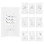 ENERLITES Light Switch Timer for Bathroom Exhaust Fan, 1-5-10-15-20-30 Minutes, Neutral Required, Countdown Timer Switch, UL Listed, White, 10 Pack