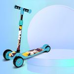 LUHI® Scooter for Kids, 3 Wheel Scooter for Boys & Girls Ages 2-12 and up to 45 kg, Adjustable Lean-to-Steer Handlebar, 3 Adjustable Height Handlebars, Lean-to-Steer & Widen Anti-Slip Deck (Blue)