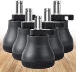 Bell Glides Replacement Office Chair Swivel Caster Wheels to Fixed Stationary Castors, Felt Pads with Anti-Slip Rubber Suit for Tile, Carpets and Hardwood Floors, Chair Feet Wheel Stopper 5pcs