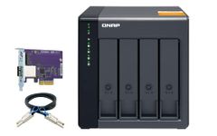 QNAP TL-D400S-US 4 Bay SATA 6Gbps JBOD Storage Enclosure. PCIe SATA Expansion Card (QXP-400eS-A1164) Included