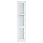 Finosen 18in x 84in Glass Door,White Sliding Barn Door Slab with 3 Frosted Glass Panels,Assembly Needed Interior Barn Door for Bedroom,Bathroom and Living Room etc.