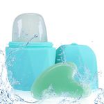 Joyeee Ice Face Roller and Gua Sha Set, Reusable Silicone Mold, Gua Sha Stone Massager Tools for Shrink Pores Anti Wrinkle Reduce Puffiness Improve Skin Elasticity, Green