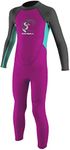 O'Neill Wetsuits Kid's Toddler Reactor II Back Zip Full Wetsuit, Berry/Light Aqua/Graphite, Size 1