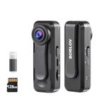 BOBLOV W1 1080P 128GB Body Camera, Wearable Camera Support 90 Minutes with Loop Recording, Easy to Use and Take for Traveling, Walking, Law Enforcement and Outdoors Activities