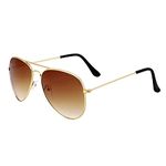 JUST-STYLE Men and women Aviator Sunglasses (Brown)