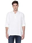 Identiti Long Sleeves Solid Slim Fit 100% Viscose Casual Shirt/Kurta for Men White