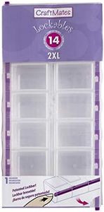 Craft Mates Bead Organizer, 14 Locking Compartments, Plastic Storage (2XL)
