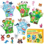 WATINC Animals Felt Story Finger Puppets - 5Pcs DTY Animal Storytelling Hand Puppet Felt Education Gift, Farm Insect Zoo Ocean Polar Animal Storytime Glove Puppet Early Learning Role Play for Kids