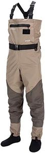 BASSDASH Men’s Breathable Chest and Waist Convertible Waders for Fishing Hunting, Stocking Foot and Boot Foot Waders