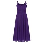 iiniim Big Girls Halter-Neck Chiffon Bridesmaid Dress Wedding Prom Long Maxi Gowns (8, Flower Neckline Purple)