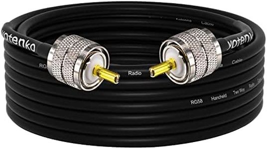 YOTENKO CB Ham Coax Cable 25ft, RG58 Coaxial Cable PL259 Coax, 50 Ohm Coax Low Loss for HF VHF CB Radio,Ham Radio,SWR Meter,Dummy Load,Antenna Analyzer