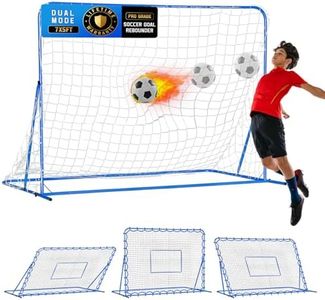 7x5FT Dual-mode Soccer Goal & Rebounder Net,Premium Durability for Intense Shooting Training,Quick-Switch Angle Soccer Training for Control,Passing Practice,Easy Setup Soccer Gifts for Kids Teen Adult