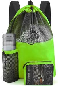 HOHOM Mesh Swim Bag Beach Drawstring Backpack, Waterproof Gym Bags for Women and Men, Large Pool Bag Swimming Gear for Swimmers