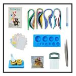 Beads & Crafts: Paper Quilling Tools Kit with Advanced Quilling Guiding Book, Quilling Needle, Background Cards, 5mm Quilling Strips (400pcs), Earing Hooks, Tooth Picks, Flower Making Raw Materials