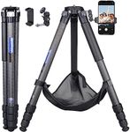 Compact Carbon Fiber Tripod with Stone Bag ARTCISE CT80C Heavy Duty Travel Camera Stand for Canon Sony Nikon DSLR Camcorder,Max Load 55lbs(Extra Gift:Stone Bag,CNC Magic arm, CNC Phone Clip)