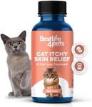 Cat Itchy Skin Relief & Hair Loss Treatment - Holistic Skin Allergy Relief for Cats Calms Dry Skin, Dandruff & Reduces Licking, Scratching, Patchy, Matted and Shedding Fur - 400 Easy to Use Pills