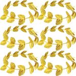 Meekoo 6 Pieces Halloween Roman Wreath Greek Leaf Crown Headband Laurel Costume Headpiece for Men Women Headdress Party Decoration Accessories, Golden