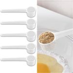 Protein Powder Scoop, 5g Scoop, Small Scoop 6 PCS Reusable Plastic Measuring Spoon, 5g Milk Powder Spoon, Coffee Spoon Dosing Spoon Durable Kitchen Cooking Tools Home Catering (Transparent)