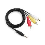 MaxLLTo 5ft Long Mini 3.5mm 4-din AV Plug Male to 3 RCA AV Male A/V TV Audio Video Cable Cord Lead for Sony Handycam Camcorder DCR-TRV240 DCR-TRV140 DCR-TRV130 DCR-TRV120 e