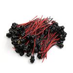 uxcell 100 Pcs Red Black T10 Light Bulb Socket Holder Harness Wire Connector for Car