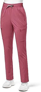 WonderWink Women's High Waist Slim Leg Pant, Rosebud, XL Plus