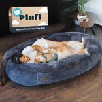 Plufl, The Original Human Dog Bed for Adults, Kids, and Pets. As Seen on Shark Tank. Comfy Plush Large Bean Bag with Memory Foam, Machine Washable, and Durable. Perfect nap and Floor Bed (Charcoal)