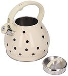 3.5L Stainless Steel Whistling Kettle, Polka Dots Gas Hearth Whisteling Tea Kettle, Encapsulated Base Heats Up Quickly and Distributes Heat Evenly