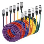 Neewer 6 Pack 25 feet/7.6m Mic Cable Cord, XLR Male to XLR Female Microphone Audio Colored Snake Cables (Purple/Red/Blue/Orange/Yellow/Green)