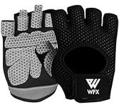 WESTWOOD FOX Weight Lifting Gloves for Men Women Gym Gloves with Wrist Wrap Support for Workout Training Exercise Fitness Hanging, Pull ups for Dumbbell, Cycling (Black Back, S)