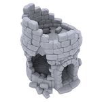 Ruined Town Tower by Makers Anvil, 3D Printed Tabletop RPG Scenery and Wargame Terrain for 28mm Miniatures