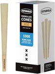 Futurola King Size Pre Rolled Cones - Dutch Brown 1000 Pack (109 mm Cone with 21 mm Filter) - Made with Unrefined Rolling Paper for Even Burn - Ultra Thin Cones with Filters and Clean Taste