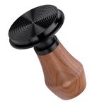 Normcore 53.3mm Espresso Coffee Tamper V4 - Spring Loaded Tamper With Titanium PVD Coating Ripple Base -15lb / 25lb / 30lbs Replacement Springs, Genuine American Walnut Handle