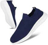 JIAFO Mens Shoes Walking Shoes for Men Mens Slip On Shoes Sneakers for Men, Casual Athletic Running, Lightweight Breathable Mesh Knit(Blue,Size 8)