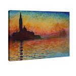 Wieco Art Dusk in Venice by Claude Monet Oil Paintings Reproduction Modern Giclee Canvas Prints Landscape Pictures Artwork Paintings on Canvas Wall Art for Home office Decorations