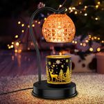 Candle Warmer, Aofmee Electric Candle Warmer for Jar Candles, Candle Warmer Lamp with Timer for 3 Wick, Glass Candle Light Warmer Wax, House Warming Gifts, Mothers Day Birthday (Black)