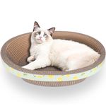 Oval Cardboard Cat Scratcher Bed Scratch Pad Nest Corrugated Scratching Board House, Training Toy for Furniture Protection (17.3")