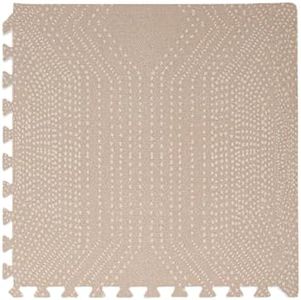 Toddlekind Premium Foam Playmat, 4 x 6 feet, 6 Tile Extra Thick Foam Floor Puzzle Mat for Babies/Toddlers Stylish, Non-Toxic, Odorless. Perfect for Tummy Time, Crawling, and Play. 0m+ (Beige/Brown)