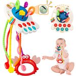 Acacing Sensory Montessori Baby Toys 6 to 12 Months, Toddler Travel Toys Baby Toys 6-12 Months Baby Soft Pull String Fidget Essentials Birthday Gift for Baby&Toddlers