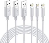 Lightning Cable MFi Certified - iPhone Charger 3Pack 3FT Lightning to USB A Charging Cable Cord Compatible with iPhone 14 13 12 SE 2020 11 Xs Max XR X 8 7 6S 6 Plus 5S iPad Pro iPod Airpods - White