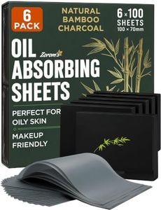 Natural Oil Blotting Sheets for Face with Bamboo Charcoal - 6pk/600 Makeup Friendly Oil Absorbing Sheets for Face - Blotting Papers for Oily Skin - Perfect for Keeping in Purse - Oil Control Film