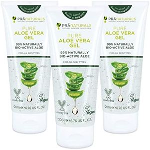 PraNaturals Aloe Vera Gel 200ml, Natürliche beruhigende & nahrhafte (3er Pack)