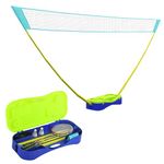 SPORTNOW 4m Badminton Set with Volleyball, Portable Badminton Net with Two Rackets, Two Shuttlecocks, Carry Case, for Indoor, Outdoor Sports